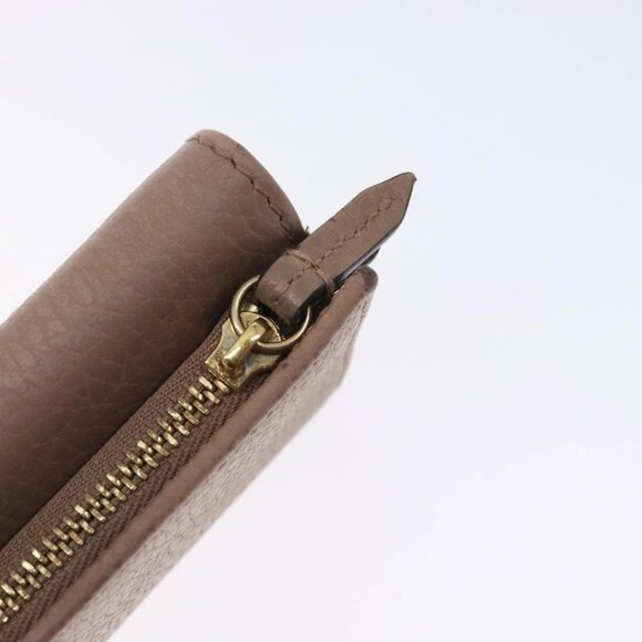 GUCCI GG Marmont Trifold Wallet Leather Beige Gold - Picture 7 of 15